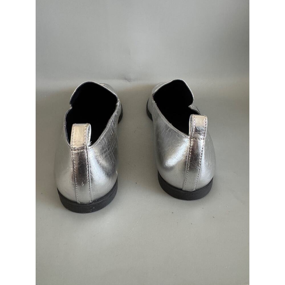 Gianni Bini Metallic Leather Flats Square Toe Silver Women’s Size 9.5 - Picture 5 of 8